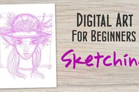 Sketching in Photoshop: Beginner Digital Art Real Time Tutorial #1