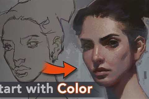 How to Start a Digital Portrait Painting in Color