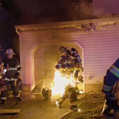 Caught on camera: Firefighter catches fire at NJ house fire