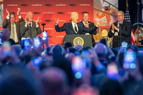 Joe Biden Announces Re-Election Bid at Friendly Trades' Gathering