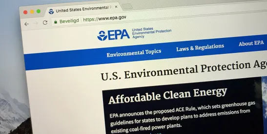 EPA Extends Postponement of Effective Date of Certain Provisions of TCE Risk Management Rule